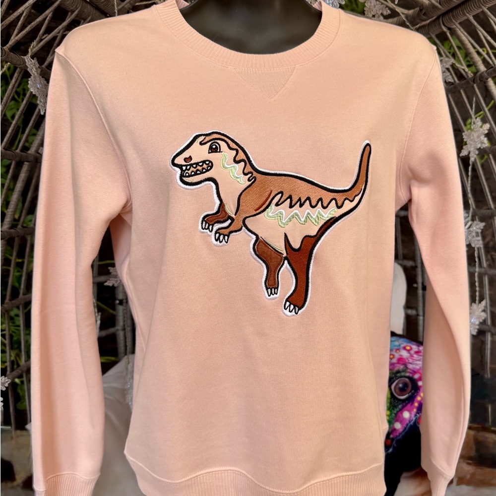 COACH Rexy Sweatshirt Pink Embroidered Size Medium